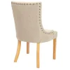 Shop Set Van 2 Stoelen Jolia - Stof En Houten Poten - Beige Stoel