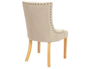 Shop Set Van 2 Stoelen Jolia - Stof En Houten Poten - Beige Stoel