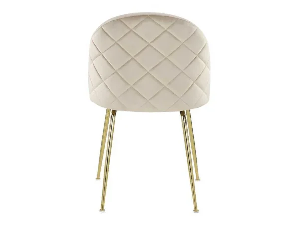 Flash Sale Set Van 2 Stoelen Melbourne - Fluweel En Goudkleurig Metaal - Beige Stoel