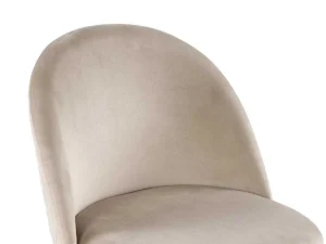 Flash Sale Set Van 2 Stoelen Melbourne - Fluweel En Goudkleurig Metaal - Beige Stoel