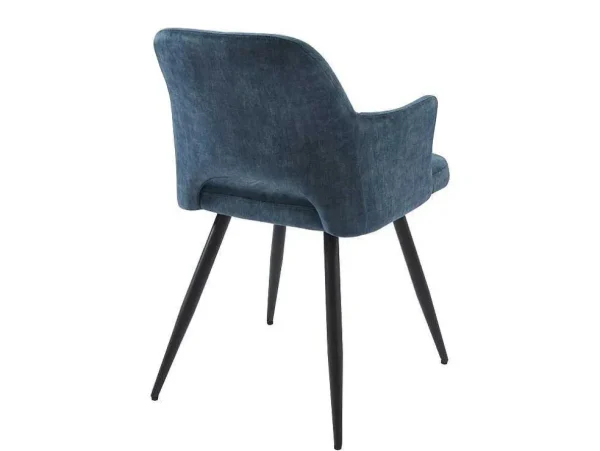 Flash Sale Set Van 2 Stoelen Met Armleuningen Van Stof En Zwart Metaal - Blauw - Kadija Stoel