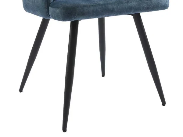 Flash Sale Set Van 2 Stoelen Met Armleuningen Van Stof En Zwart Metaal - Blauw - Kadija Stoel