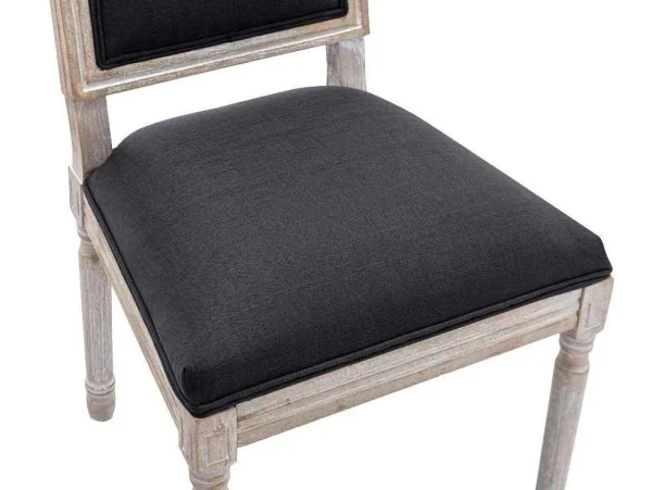 Outlet Set Van 2 Stoelen Van Stof En Heveahout - Zwart - Amboisette Stoel