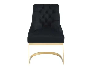 Shop Set Van 2 Stoelen Van Velours En Goudkleurig Roestvrij Staal - Zwart - Porilaso Van Stoel