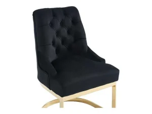 Shop Set Van 2 Stoelen Van Velours En Goudkleurig Roestvrij Staal - Zwart - Porilaso Van Stoel