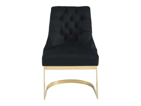 Clearance Set Van 6 Stoelen Van Velours En Goudkleurig Roestvrij Staal - Zwart - Porilaso Van Stoel