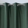 Clearance Set Van 2 Verduisterende Gordijnen Van Velours - L135 X H250 Cm - Groen Met Zilverkleurige Ogen - Darrel Huistextiel