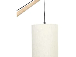 Flash Sale Set Van 2 Wandlampen Met Scandinavische Stijl - D35 X H48 Cm - Hout En Stof - Naturel En Beige - Paliana Wandlamp