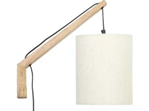 Flash Sale Set Van 2 Wandlampen Met Scandinavische Stijl - D35 X H48 Cm - Hout En Stof - Naturel En Beige - Paliana Wandlamp