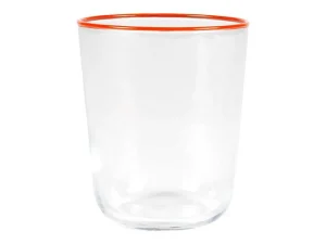 Shop Set Van 6 Waterglazen Met Oranje Rand - 31,5 Cl - D. 8 X H. 9,5 Cm - Azuran Tafelservies