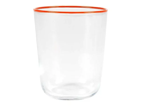 Shop Set Van 6 Waterglazen Met Oranje Rand - 31,5 Cl - D. 8 X H. 9,5 Cm - Azuran Tafelservies