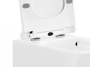 Clearance Set Voor Witte Hang-Wc Met Voorwandsysteem En Chroomkleurige Ovalen Bedieningsplaat - Clemona Hangend Toilet