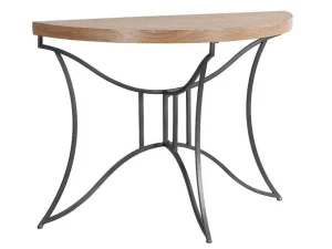 New Sidetable In Mdf En Metaal - Houtlook En Zwart - Lolana Sidetable