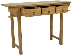 Flash Sale Sidetable Met 3 Lades In Teak - Kleur: Houtlook - Wekea Sidetable