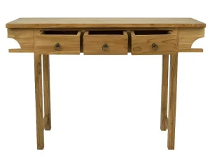 Flash Sale Sidetable Met 3 Lades In Teak - Kleur: Houtlook - Wekea Sidetable