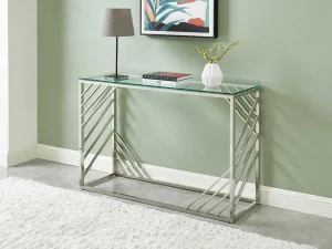 Cheap Sidetable Van Gehard Glas En Roestvrij Staal - Chroom - Simato - Van Sidetable