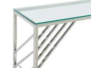 Cheap Sidetable Van Gehard Glas En Roestvrij Staal - Chroom - Simato - Van Sidetable