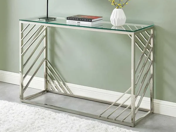 Cheap Sidetable Van Gehard Glas En Roestvrij Staal - Chroom - Simato - Van Sidetable