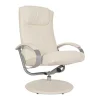 Discount Siena Relaxfauteuil Met Kruk, Creme-Wit Fauteuil Kunstleer