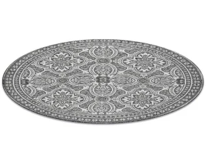 Online Sisal Tapijt Sisal Loft 21193 Rond Boho Ivoor/Zilver/Grijskleuring Cercle 120 Cm Tapijt Rond