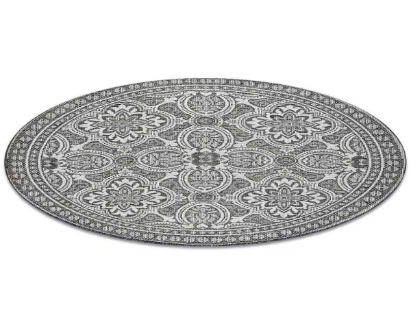 Online Sisal Tapijt Sisal Loft 21193 Rond Boho Ivoor/Zilver/Grijskleuring Cercle 120 Cm Tapijt Rond