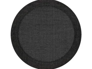 Online Sisal Tapijt Timo 5000 Cirkel Buitenshuis Kader Zwart Cercle 120 Cm Tapijt Rond