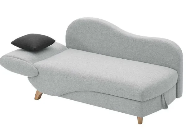 Fashion Slaapbank Van Lichtgrijze Stof Met Opbergruimte - Hoek Rechts - Penelope Chaise Longue