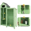 Shop Sparrenhouten Tuinhuis - Gereedschapsschuur Met 2 Geintegreerde Planken - H 173 Cm - Waterdicht Pvc Dak - Groen Tuinhuis