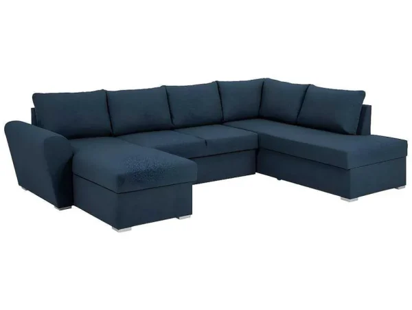 Shop Stan Slaapbank, Hoek Rechts Met Chaise Longue Links, In Blauw. Stoffen Zitbank