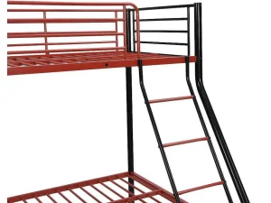 Sale Stapelbed Elevatio Iv - 90 En 140 X 190 Cm - Staal - Zwart En Rood + Matras Kinderbed Stapelbed