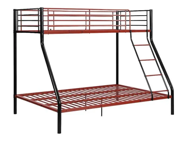 Sale Stapelbed Elevatio Iv - 90 En 140 X 190 Cm - Staal - Zwart En Rood + Matras Kinderbed Stapelbed