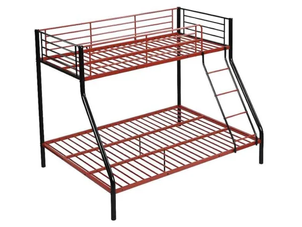 Sale Stapelbed Elevatio Iv - 90 En 140 X 190 Cm - Staal - Zwart En Rood + Matras Kinderbed Stapelbed