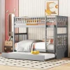 Discount Stapelbedden 2 X 90 X 200 Cm + Onderschuifbed 90 X 190 Cm - Mdf Hout - Grijs - Anthony Kinderbed