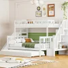 Online Stapelbedden Met Glijbaan En Planken, Onderschuifbed - 2 X 90 X 200 Cm + 140 X 200 Cm - Wit - Anthony Kinderbed Stapelbed