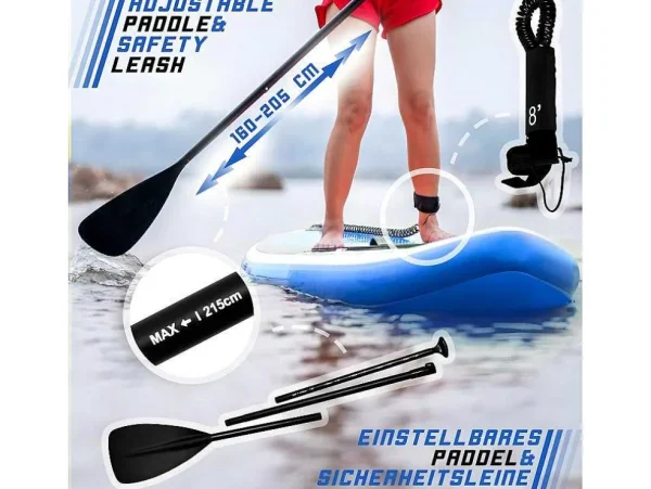 Hot Sup Board Poseidon 305 Cm - Blauw - Incl. Accessoires Watersport