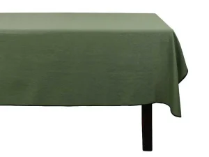 Best Tafellaken Van Katoen En Linnen Met Zwarte Rand - 170 X 250 Cm - Kaki - Borina Textiel Voor Eettafel