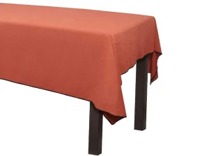 Cheap Tafellaken Van Katoen En Linnen Met Zwarte Rand - 170 X 300 Cm - Terracotta - Borina Textiel Voor Eettafel