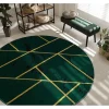 Discount Tapijt Emerald Exclusief 1012 Cirkel - Glamour, Stijlvol Marmer, Geome Cercle 200 Cm Tapijt Rond