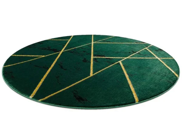 Discount Tapijt Emerald Exclusief 1012 Cirkel - Glamour, Stijlvol Marmer, Geome Cercle 200 Cm Tapijt Rond