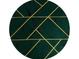 Discount Tapijt Emerald Exclusief 1012 Cirkel - Glamour, Stijlvol Marmer, Geome Cercle 200 Cm Tapijt Rond