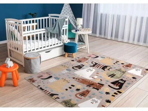 New Tapijt Fun Kittens Voor Kinderen, Katten Beige 200X290 Cm Kindervloerkleed