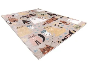 New Tapijt Fun Kittens Voor Kinderen, Katten Beige 200X290 Cm Kindervloerkleed