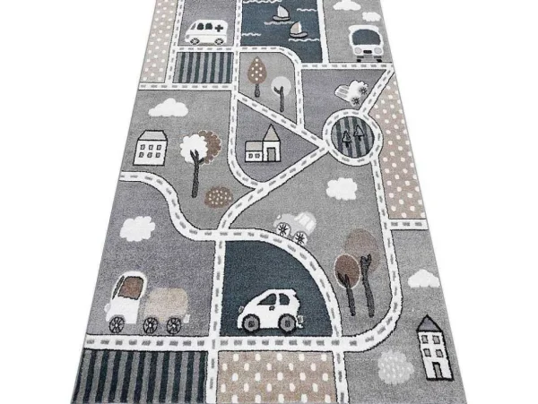 Best Sale Tapijt Fun Strade Voor Kinderen, Straat, Stad Van Grijs 160X220 Cm Kindervloerkleed