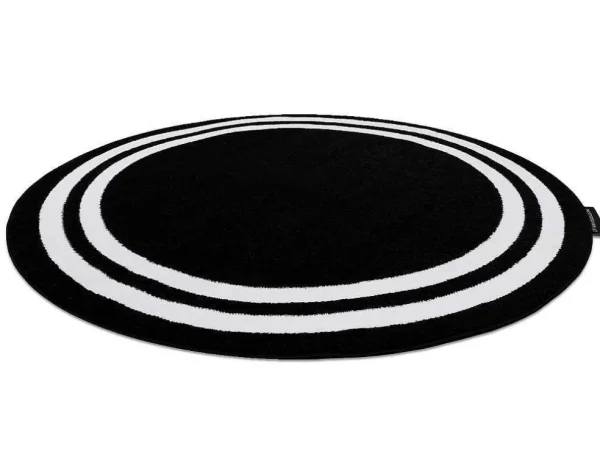 Cheap Tapijt Hampton Kader Rond Zwart Cercle 140 Cm Tapijt Rond