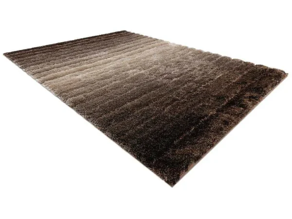 Discount Tapijt Shaggy Flim 007-B3 Modern, Strips - Structureel, Bruin 80X150 Cm Tapijt Hoogpolig