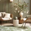 Flash Sale Tapijt Van Vinyl Met Tropisch Motief - 120 X 180 Cm - Groen En Wit - Tropicala Tapijt Van Vinyl