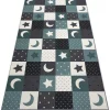 Clearance Tapijt Voor Kinderen Stars Sterren, Sterretje , Kinderen, Turkoois / 300X450 Cm Kindervloerkleed