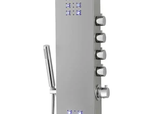 Cheap Thermostatische Douchekolom Met Massagestralen, Ledverlichting En Bluetooth - L20 X H165 Cm - Zilverkleurig - Chakra V Douchekolom