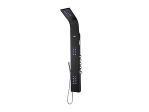 Hot Thermostatische Douchekolom Met Massagestralen, Ledverlichting En Bluetooth - L20 X H165 Cm - Zwart - Chakra V Douchekolom