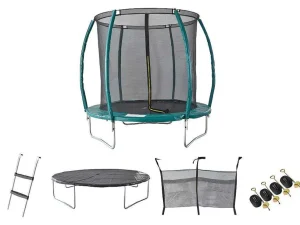 Best Trampoline Met Binnenbeschermingsnet, Ladder, Hoes En Verankeringsset - D.305 Cm - Wallaby Spel Voor Buiten